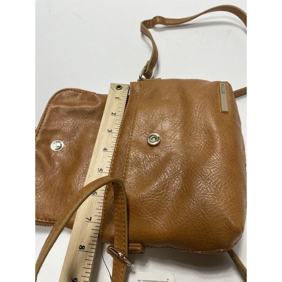 Kenneth Cole Reaction Purse New Brown Tan Leather Side Handbag, Brand New - Picture 10 of 12
